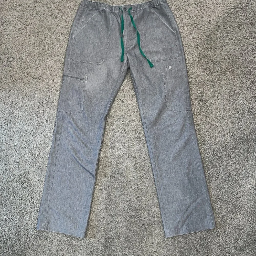 FIGS Men's Zip Fly CAIRO Cargo Pants - 9 Pockets - Graphite - GUC - Size L